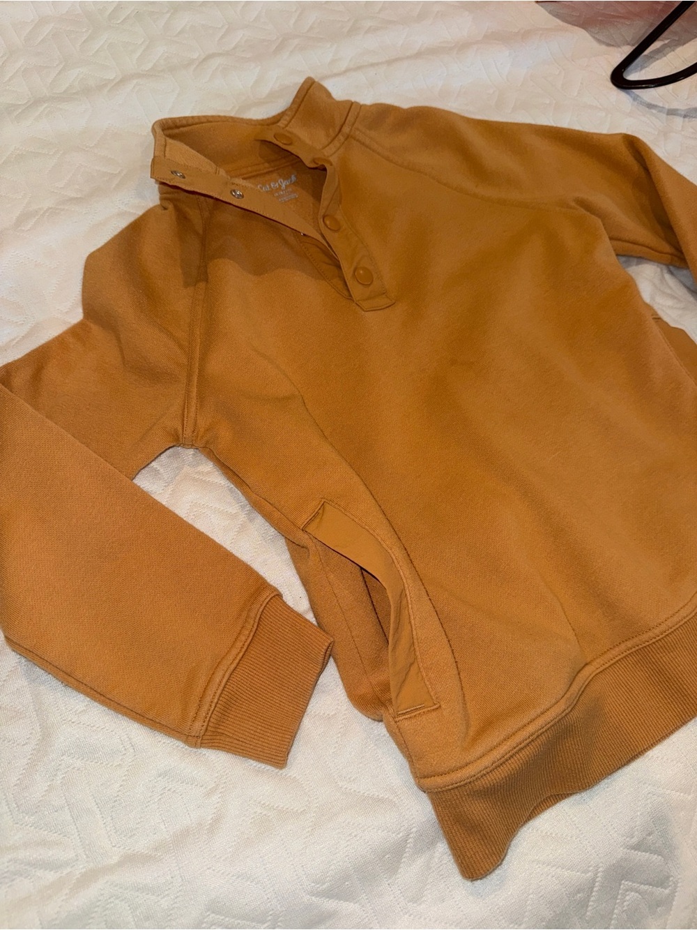 Button-Neck Pullover Sweatshirt - Picture 3 of 5